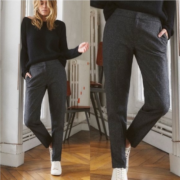 Sézane Marled Grey Trousers - Picture 1 of 6